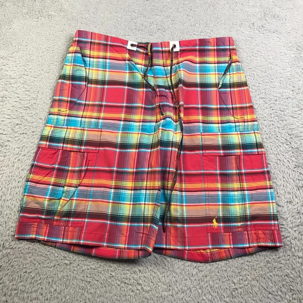 Polo Ralph Lauren Swim Trunks Mens S Colorful Plaid 9